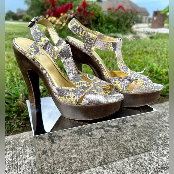 Carlos Santana!😎Platform Cavort snakeskin heels/size-7.5 - Picture 2 of 14